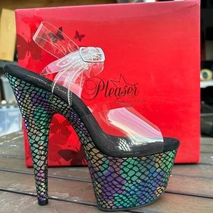 Pleaser Adore platform sandals Snake Holo